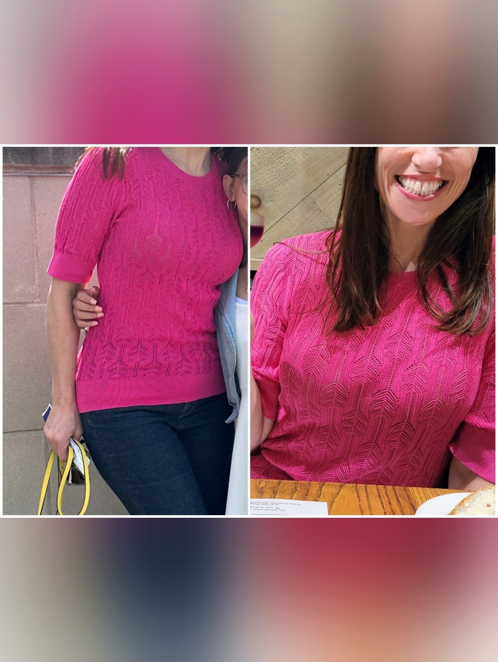 Trina Turk Open Knit Top, Medium, Pink 🩷